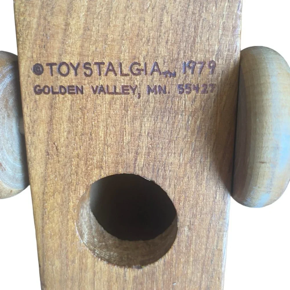 Toystalgia vintage 1979 wooden firetruck bank toy collectible display